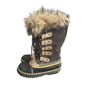 Sorel Women's Joan of Arctic Waterproof Brown Tan Size 6 Winter Snow Faux Fur